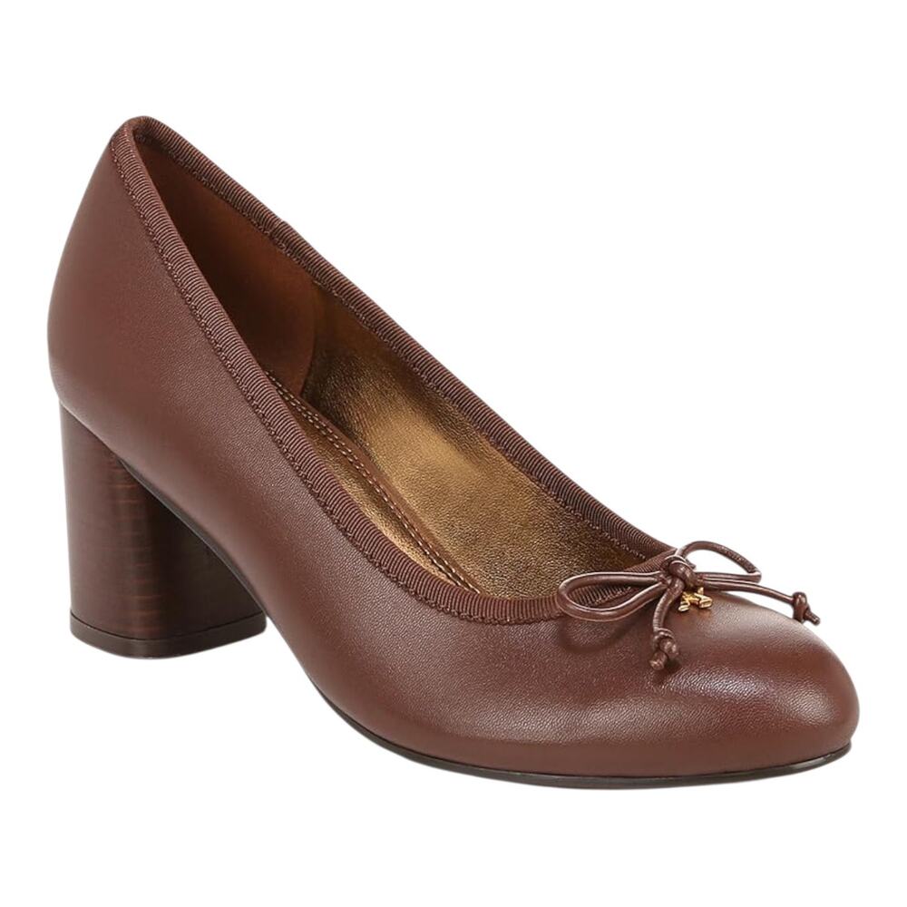 Naturalizer Women's Sienna Leather Block Heel Pumps Brown Size 7 1/2 M